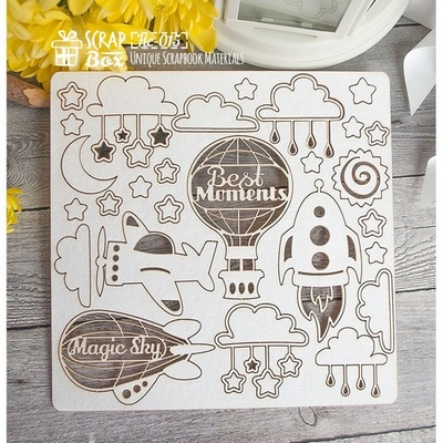 Чипборд ScrapBox - детский набор Magic Sky Hc-015