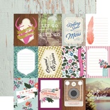 Лист скрапбумаги от Echo Park - 3x4 Journaling Cards - Wildflower, 30х30 см