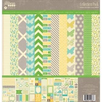 Набор двусторонней скрапбумаги и украшений Jillibean Soup - Chilled Cucumber Soup Collection Kit, 30х30 см, 12 листов