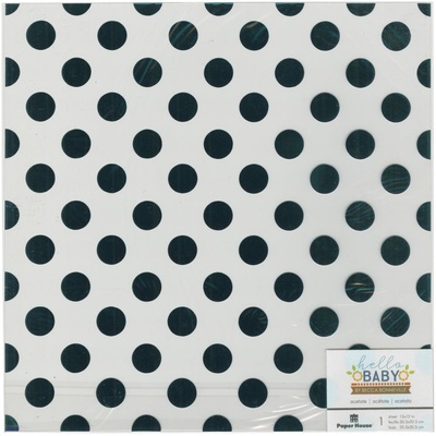 Ацетатный лист с фольгированием в голубой горошек от Blue Foil Dots, 30х30 см