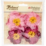 Набор объемных цветов Petaloo - Ruffled Peony - Fuchsia