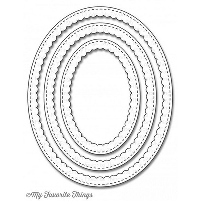 Лезвие My Favorite Things - Die-namics Stitched Oval Scallop Frames, 3 шт.