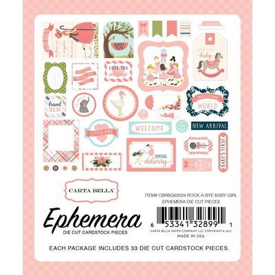 Высечки Carta Bella Rock-A-Bye Girl Ephemera