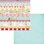 Лист двусторонней скрапбумаги Fancy Pants - Be.Loved Strips Paper, 30х30 см