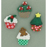Набор декоративных пуговиц Dress It Up - Christmas Cupcakes