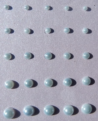 Клеевые полужемчужинки Pearls Perky Set - Lt Ocean, цвет: голубой, 25 шт.