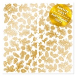 Ацетатний аркуш з золотим візерунком Golden Pine cones, 30,5см х 30,5см, ТМ Фабрика Декору