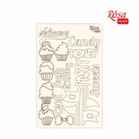 Чипборд для скрапбукинга от ROSA TALENT - Cake delicious 1, белый картон, 12,8х20см