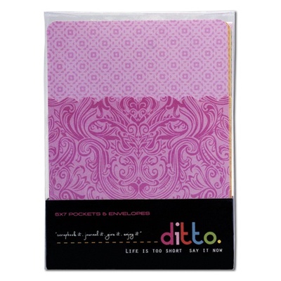Набор конвертов и кармашков Hampton Art  - Ditto 5x7 Bracket Envelopes and Pockets, 6 цветов