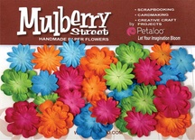 Набор цветов Petaloо - New Mini Mulb.Paper Delphiniums - Fush/Grn/Blu/Orng