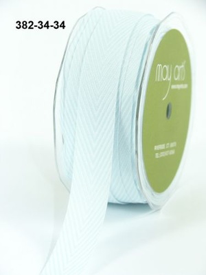 Лента Twill and Stripes, цвет голубой светлый/белый, ширина 1,9 см, длина 90 см