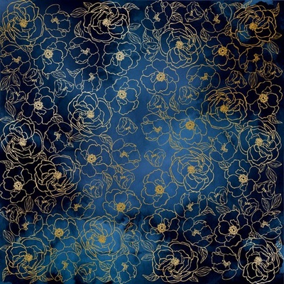 Лист односторонней бумаги с фольгированием Golden Pion Night garden,ТМ Фабрика Декора