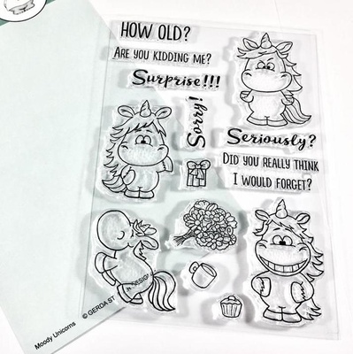 Набор штампов Gerda Steiner - Moody Unicorns 4x6 Clear Stamp Set
