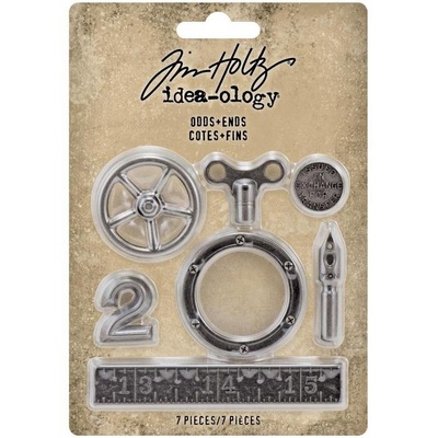 Набор металлических украшений Tim Holtz - Idea-Ology Metal Odds & Ends, 7 штук