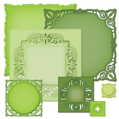 Лезвия Spellbinders - Adorning Squares, 7 шт.