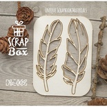 Чипборд ScrapBox - Набор Птичьи перья №4