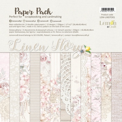 Набір паперу для скрапбукінгу Lemoncraft - Linen Story, 30.5х30.5 см