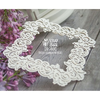 3d чипборд ScrapBox - Ажурная рамка с остролистом Dr-004