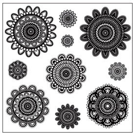 Акриловые штампы от Maya Road "Doilies", 1-4 см, 10 шт.