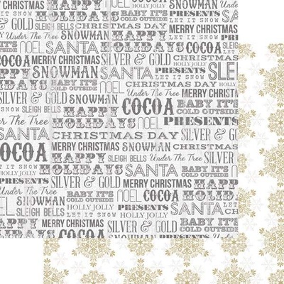 Лист двусторонней бумаги Teresa Collins - Tinsel and Company - Words, размер 30х30 см