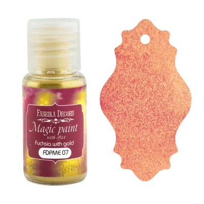 Сухая краска Magic paint with effect, цвет Фуксия с золотом, 15мл