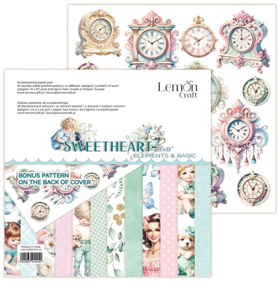 Набір паперу для скрапбукінгу Lemoncraft - Sweetheart, 20.3х20.3 см, елементи для вирізання