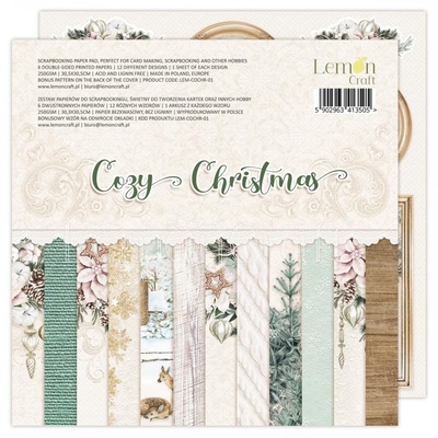 Набір паперу для скрапбукінгу Lemoncraft - Cozy Christmas, 30.5х30.5 см