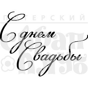 Акриловый штамп "С днем свадьбы  (рамочка)"