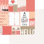 Лист двусторонней скрапбумаги Teresa Collins Designs - You Are My Happy - Hello Tags, 30х30 см