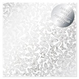 Ацетатный лист с фольгированием Silver Butterflies 30,5х30,5 см, ТМ Фабрика Декора