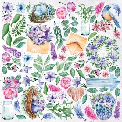 Лист с картинками для вырезания Colorful spring, ТМ Фабрика Декора