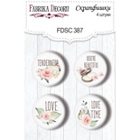 Набор скрапфишек 4шт Tenderness and love EN 387, ТМ Фабрика Декора