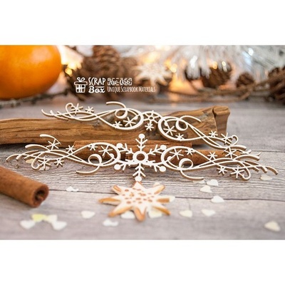 Чипборд ScrapBox - 2 бордюра с морозным узором Hw-056