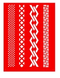 Трафарет - Бордюры4, 15*20см