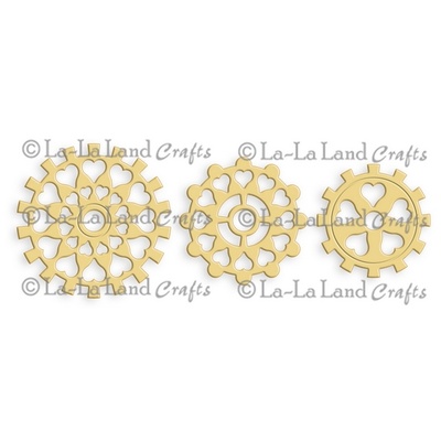 Лезвие La-La Land Crafts - Steampunk Heart Cogs (set of 3)