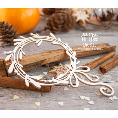 Чипборд ScrapBox - Новогодний венок из омеллы Hr-124