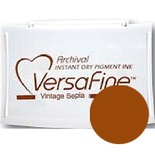 Пигментные быстросохнущие чернила Tsukineko - VersaFine Pads Vintage Sepia
