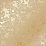 Аркуш одностороннього паперу з фольгуванням, дизайн Golden Winterberries Kraft, 30,5см х 30,5см, ТМ Фабрика Декору