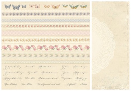 Лист двусторонней бумаги от Pion Design - Borders - For Mother, 30х30