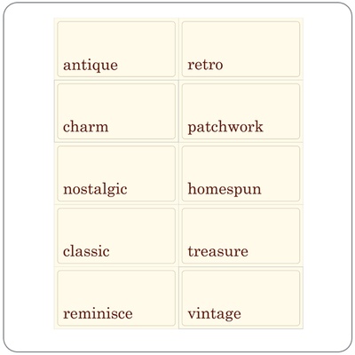 Мини флэш-карточки со словами "Mini Antique One Word", 2,5х5см, 10 шт.