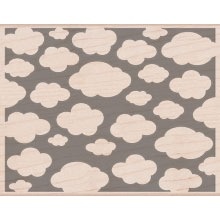 Резиновый штамп Hero Arts - Clouds, на деревянном блоке