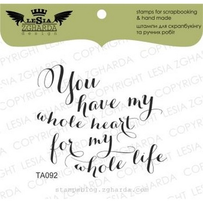 Акриловый штамп Lesia Zgharda TA092 You have my whole heart..., размер 5х4,3 см