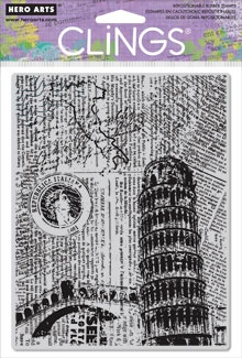 Резиновый штамп Hero Arts - Italy Background, c оснасткой