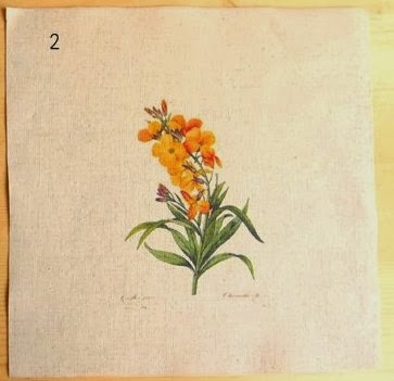 Картинки на льне - Цветок, арт.075, 20х20 см