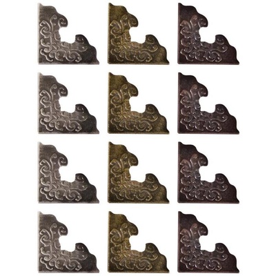 Набор металлических уголков Tim Holtz - Idea-Ology Metal Ornate Corners, 12 штук, уголки