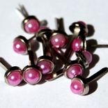 Набор брадсов Eyelet Outlet - Pearl Brad Pink/Silver, цвет розовый, 5 мм, 10 штук