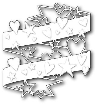 Нож для вырубки от Poppystamps - Hearts and Stars Wrap