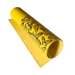 Отрез кожзама с тиснением  золотой фольгой Golden Butterflies Yellow, 50см х 25см, ТМ Фабрика Декора