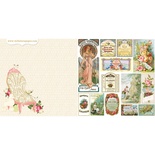 Лист двусторонней скрапбумаги Webster's Pages - Postcards from Paris -Mademoiselle? 30х30 см