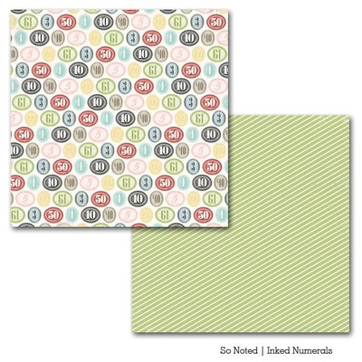 Лист двусторонней бумаги Carta Bella So Noted - Inked Numerals, размер 30х30 см